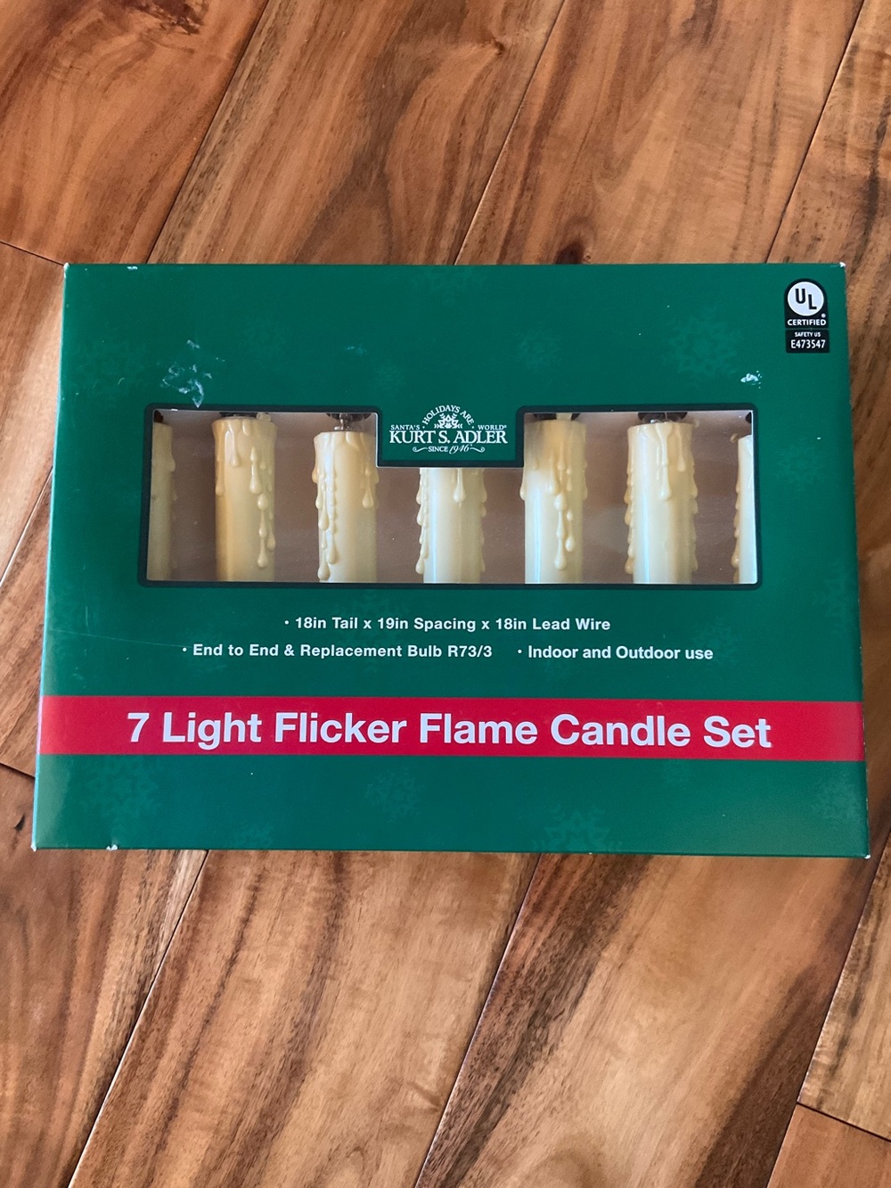 NWT Kurt Adler 7 Light Flicker Flame Candle Set